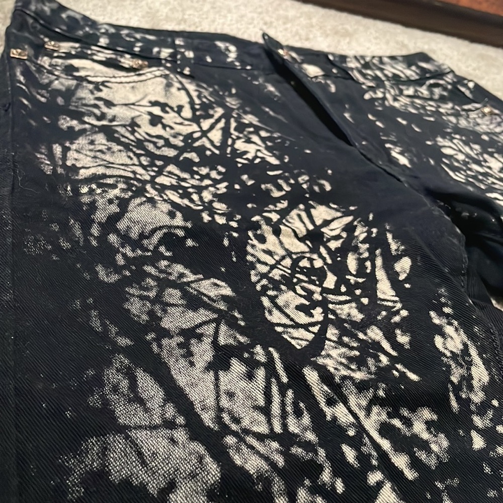 Nighttime Forrest print black jeans